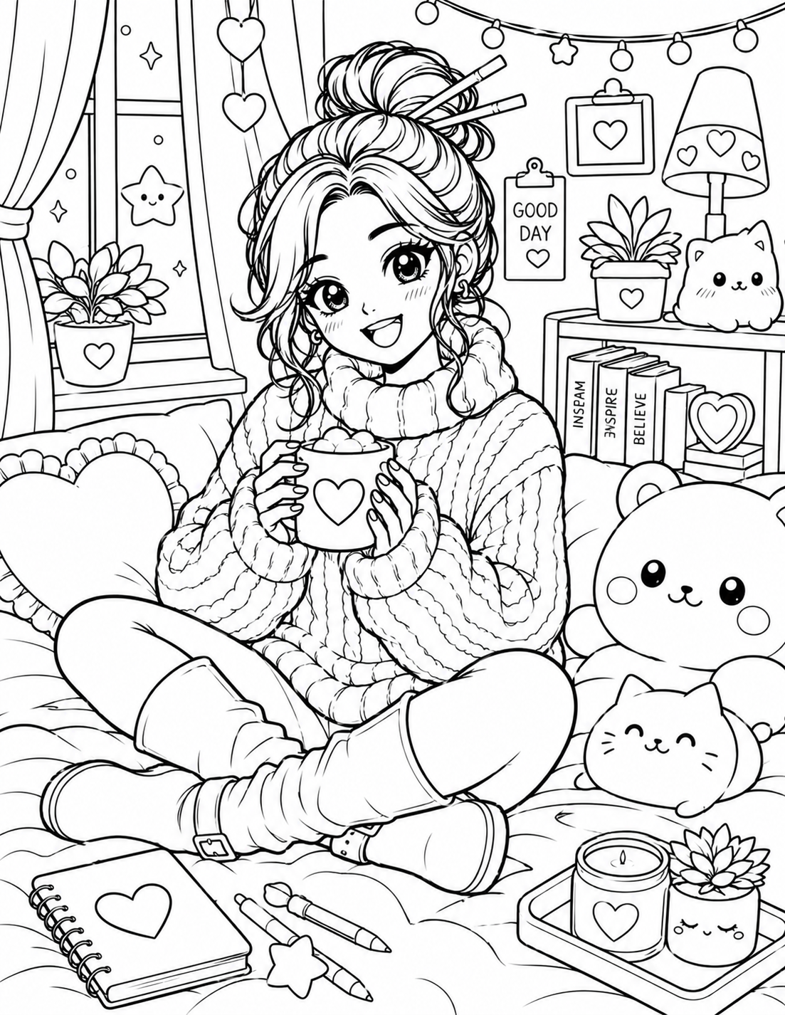 Grayscale Coloring Pages